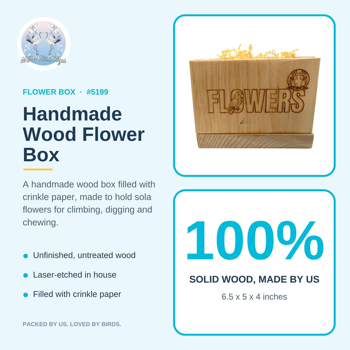 Handmade Wood Flower Box #5199