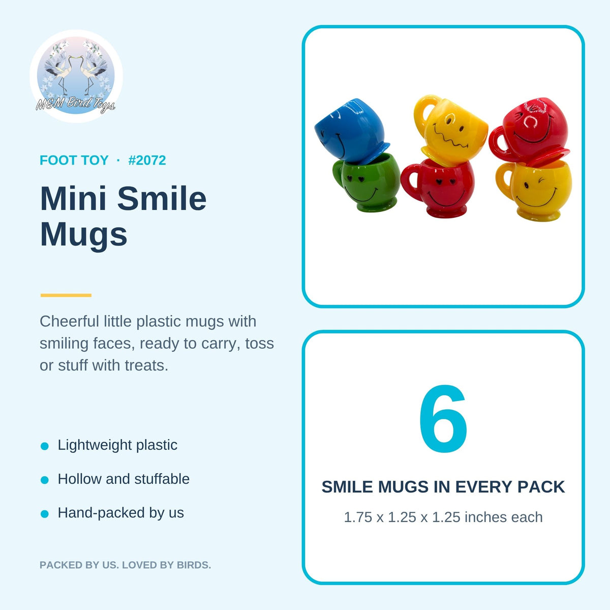 Pk6 Mini Smile Mugs #2072