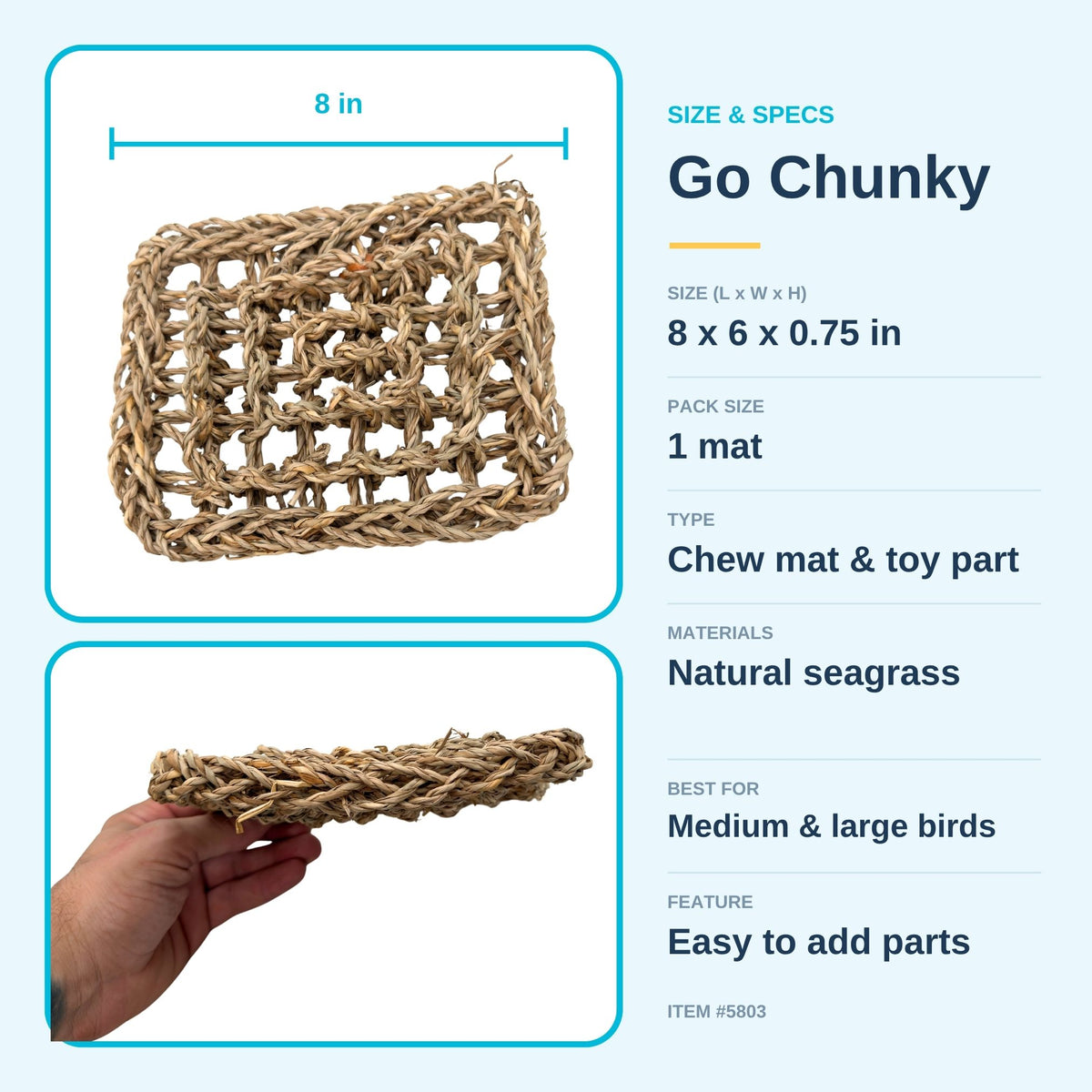 Chunky Seagrass Rectangle 8 Inch #5803