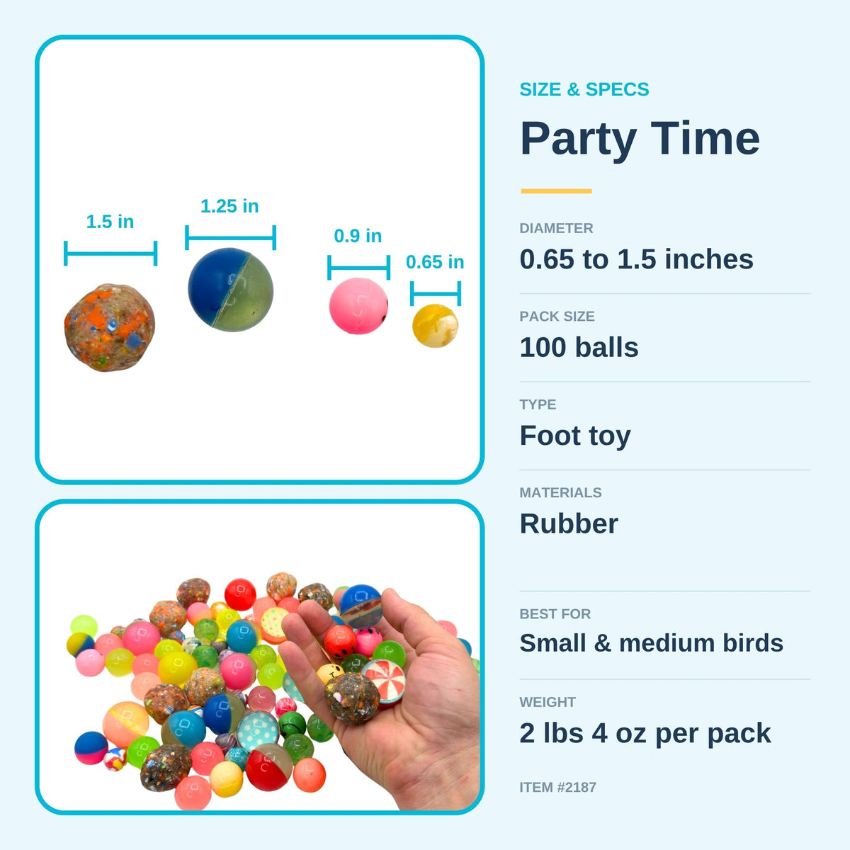 Pk100 Assorted Party Bouncers #2187