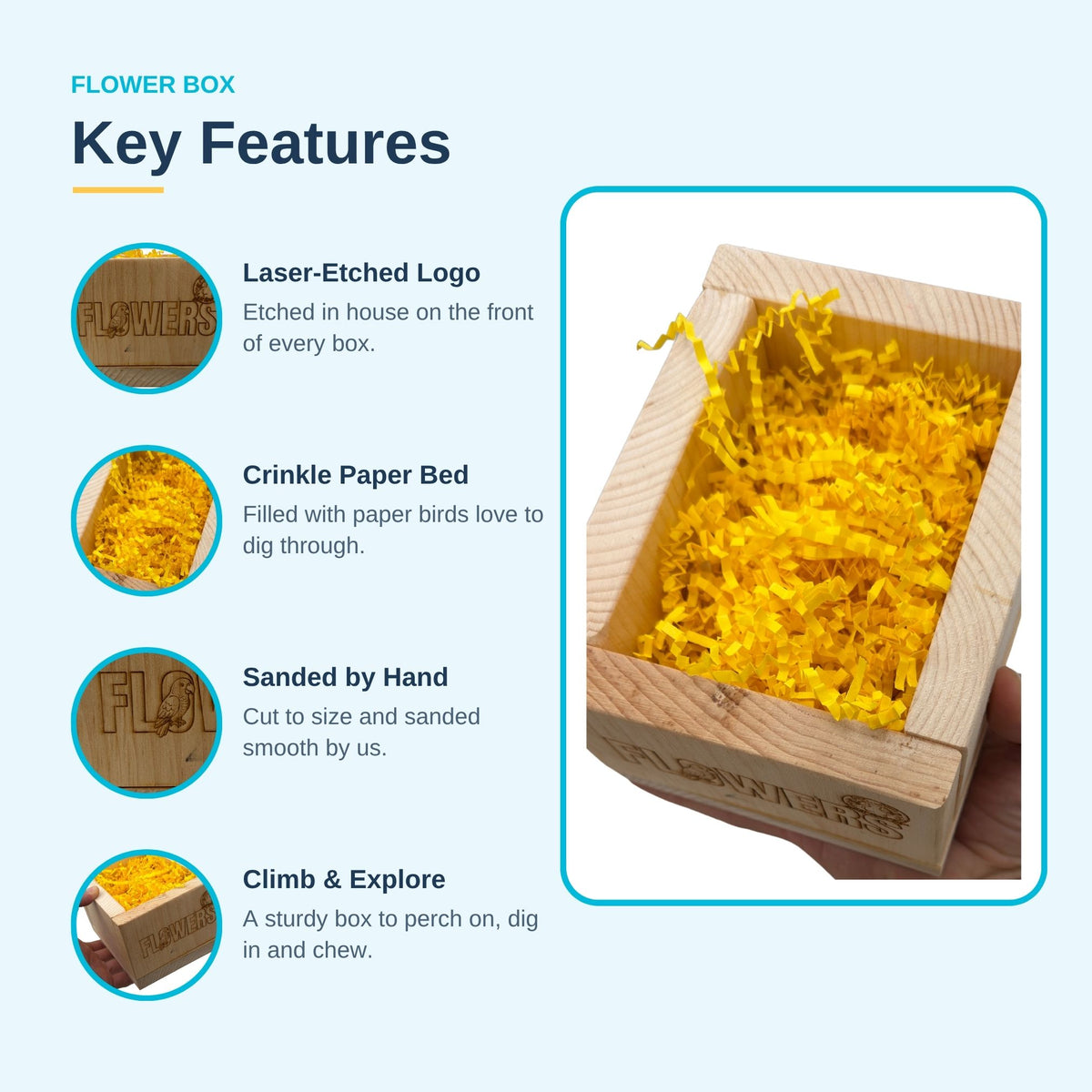 Handmade Wood Flower Box #5199