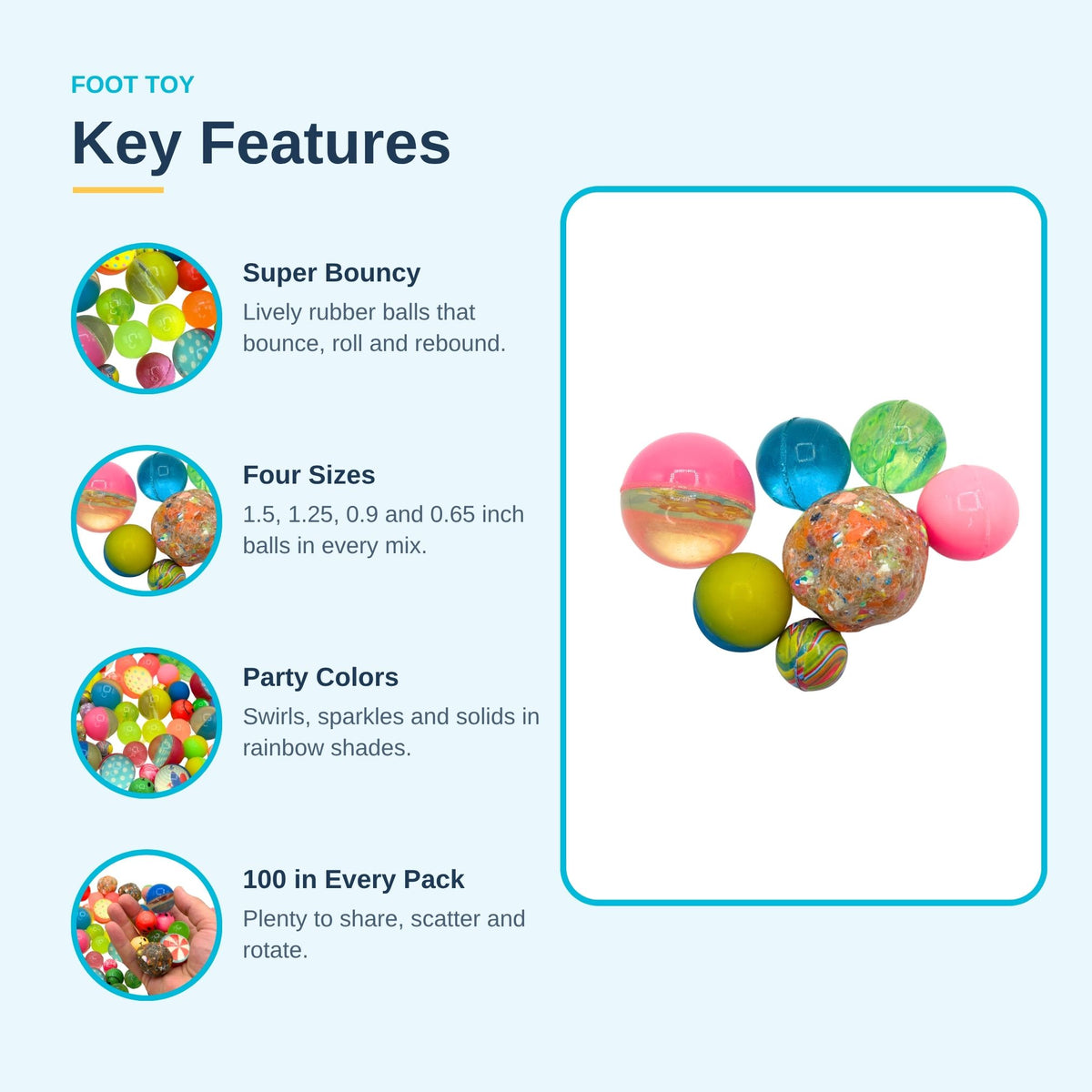 Pk100 Assorted Party Bouncers #2187