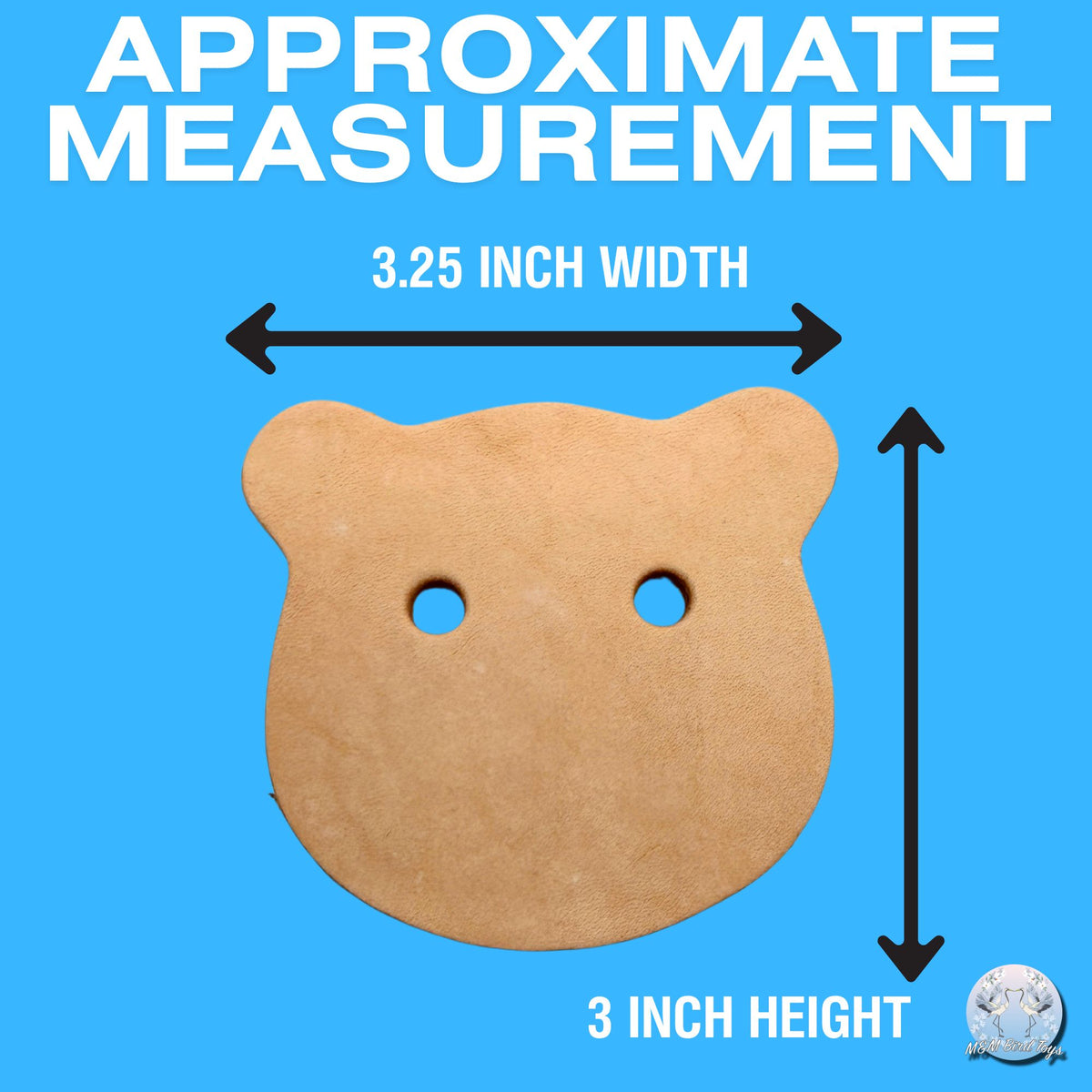 5024 Pk3 Large Leather Teddy Heads