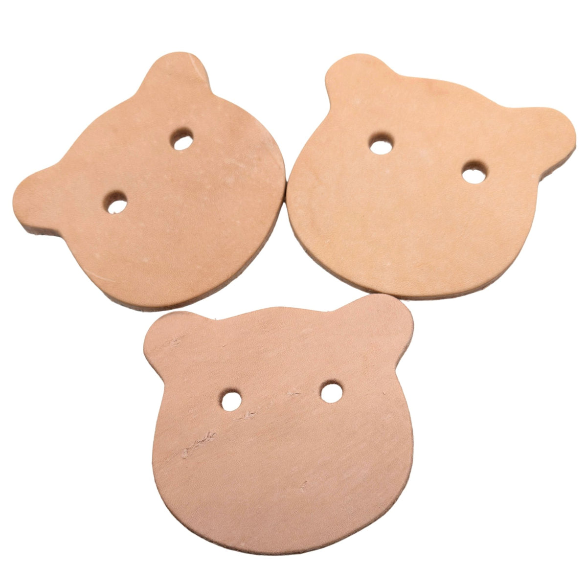5024 Pk3 Large Leather Teddy Heads