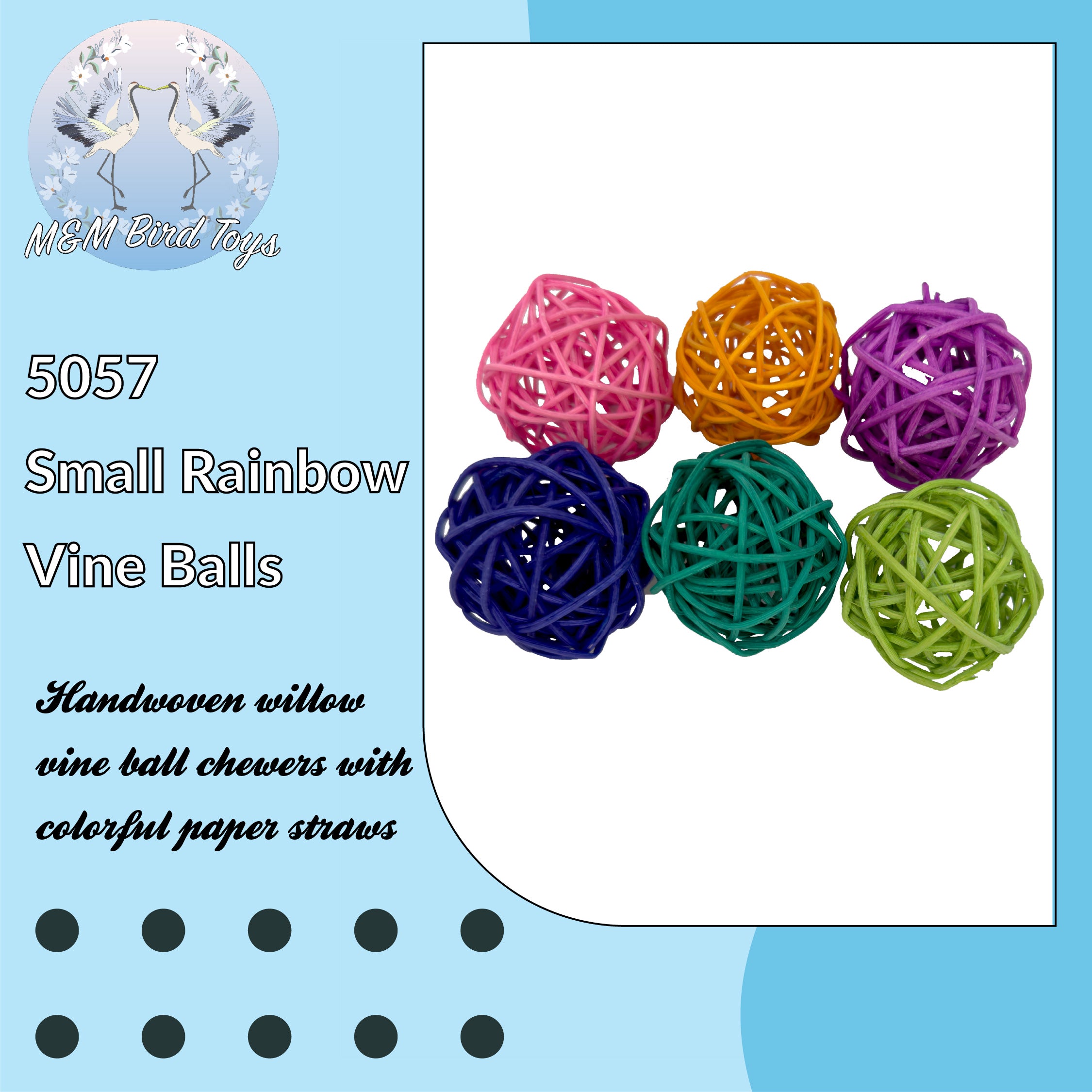 5057 Pk6 Small Rainbow Vine Balls