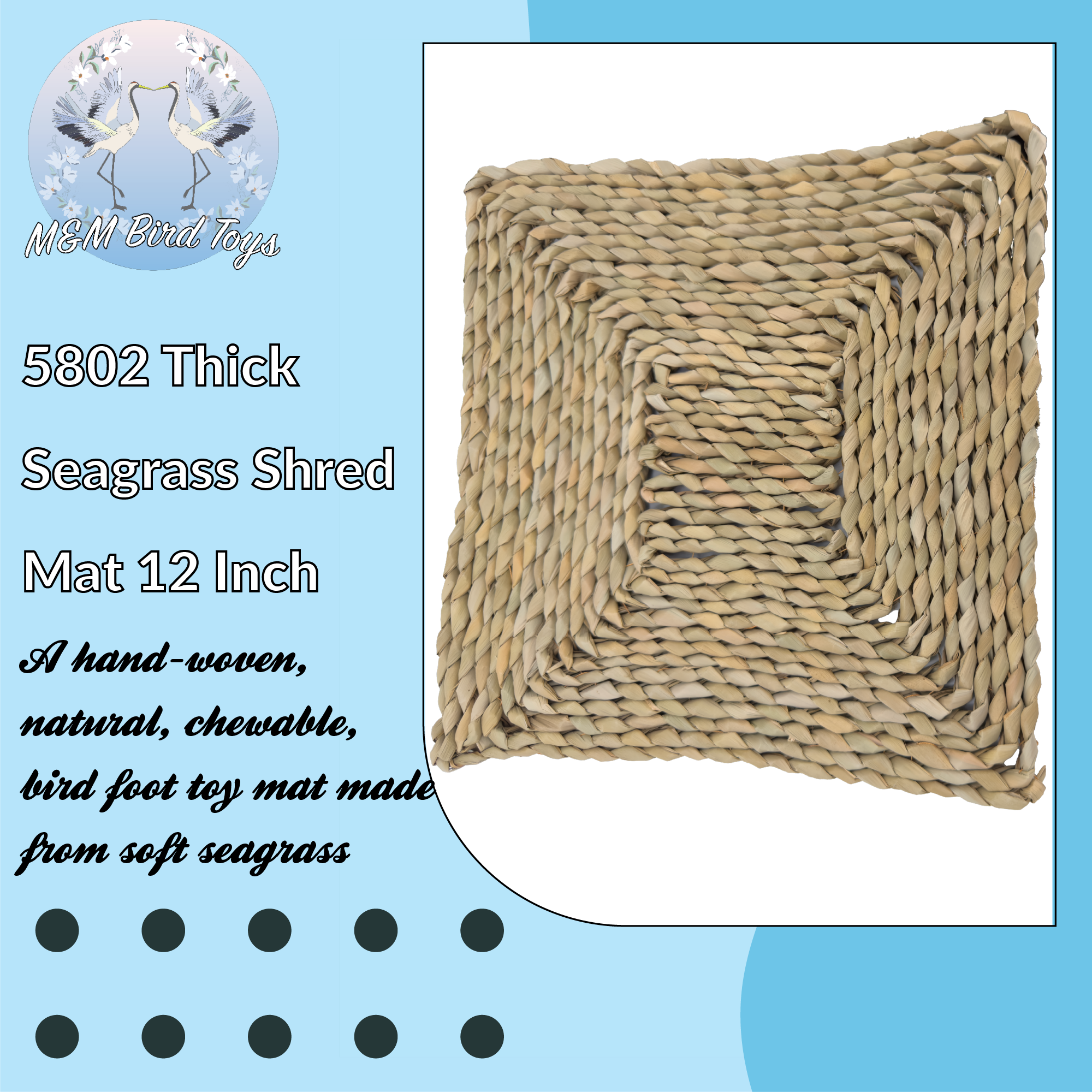 5802 Thick Seagrass Shred Mat 12 Inch