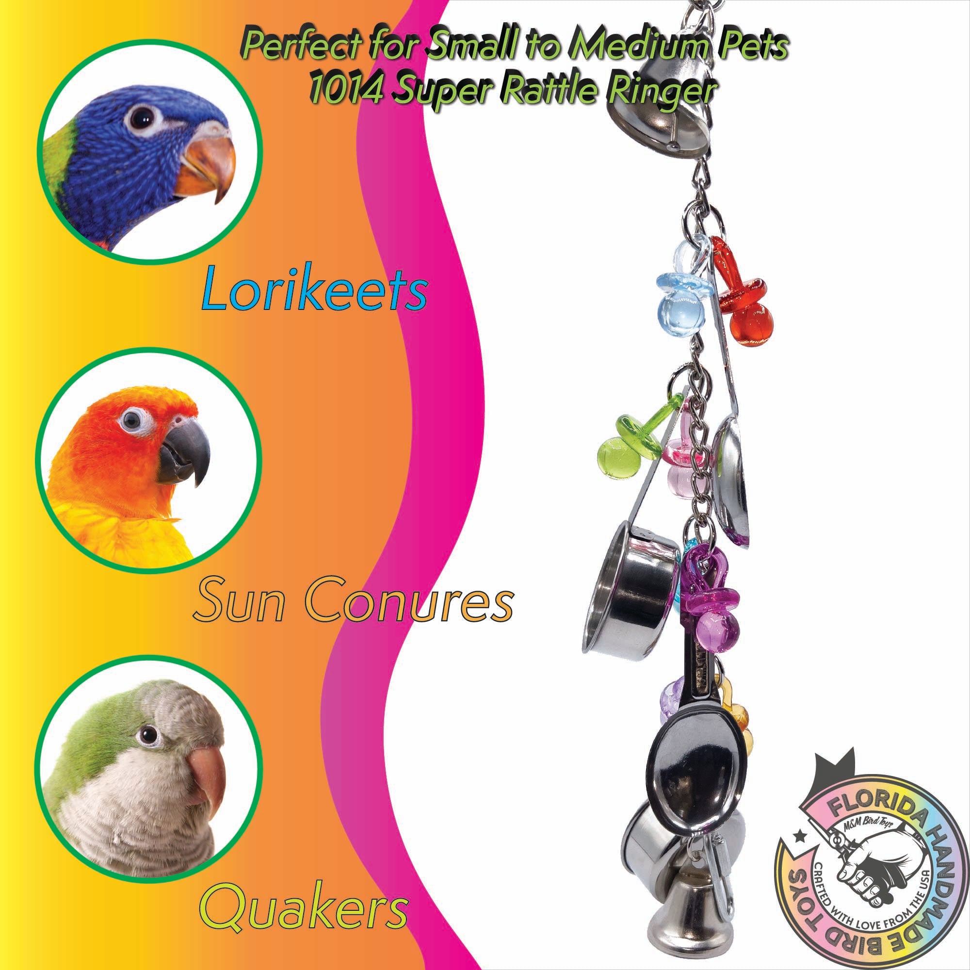 1014 Súper Sonajero Timbre M&M Union Bird Juguetes