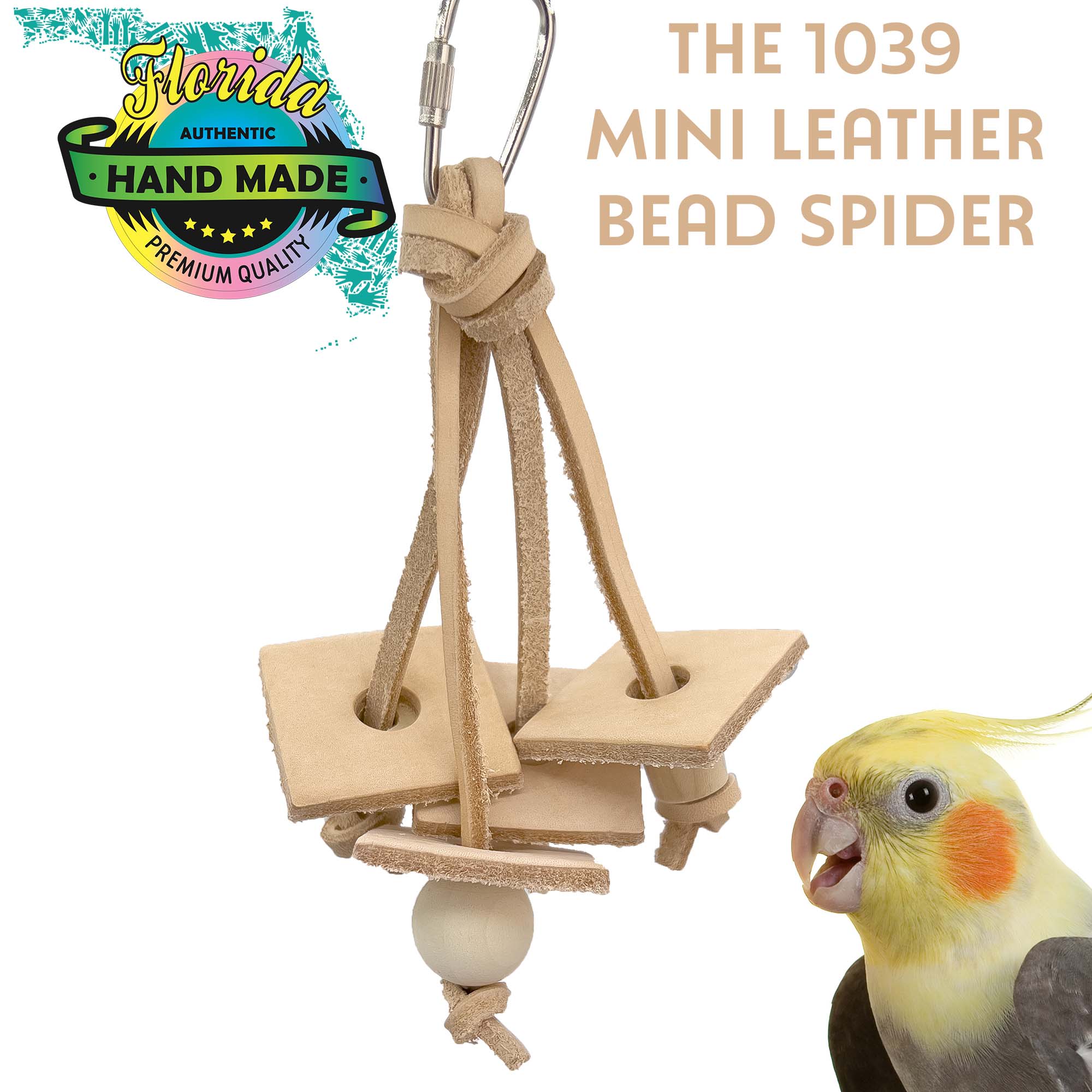 1039 Mini Leather Bead Spider
