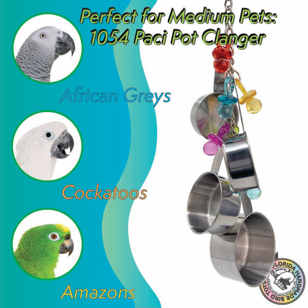 1054 Paci Pot Clanger M&M Unión Pájaro Juguetes