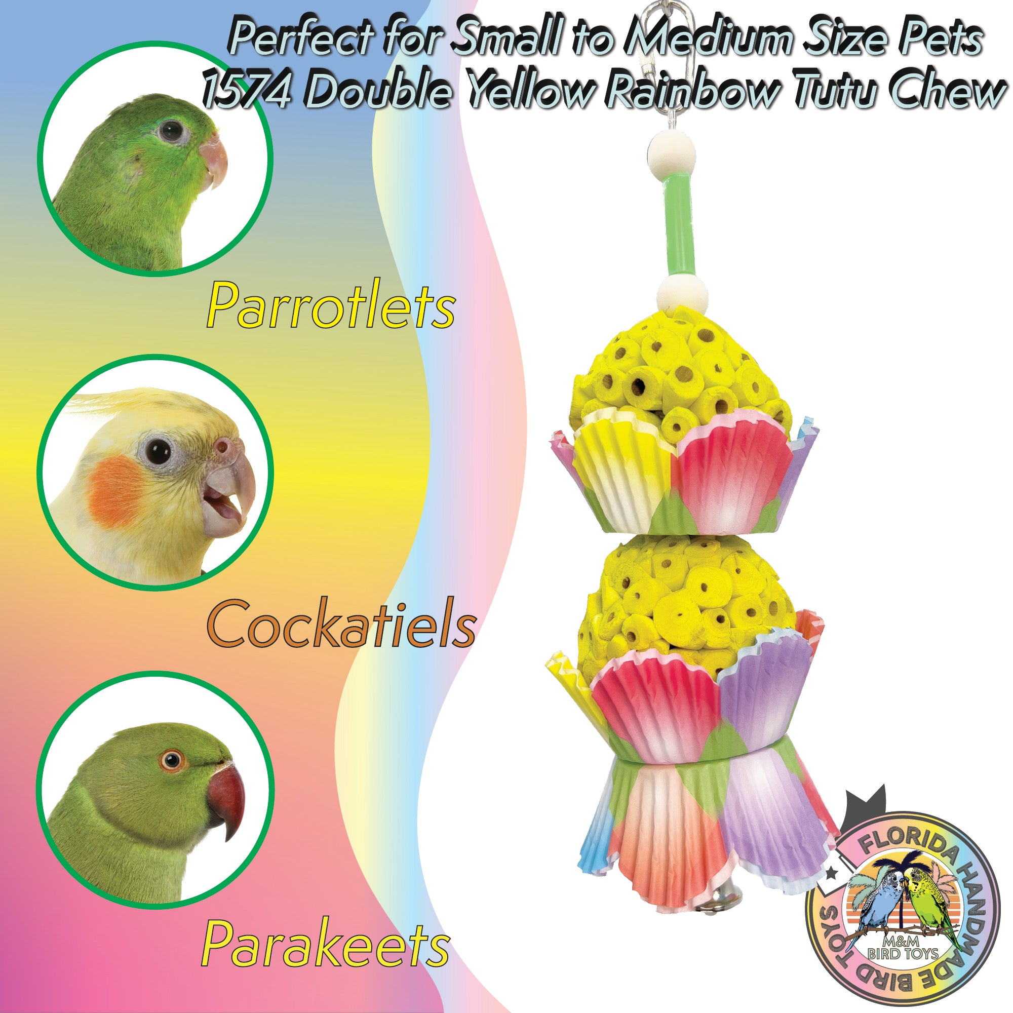1574 Double Yellow Rainbow Tutu Chew