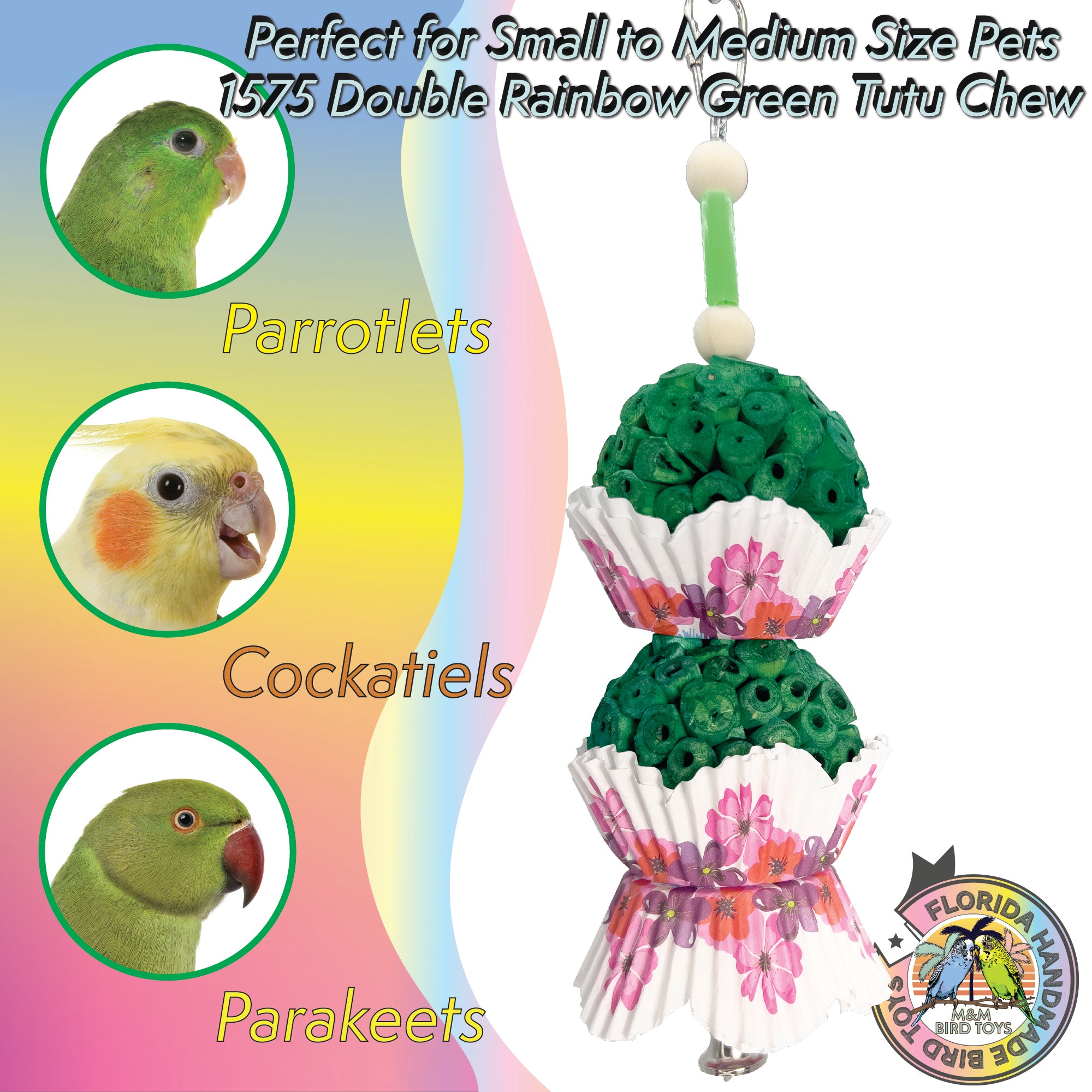 1575 Double Green Rainbow Tutu Chew