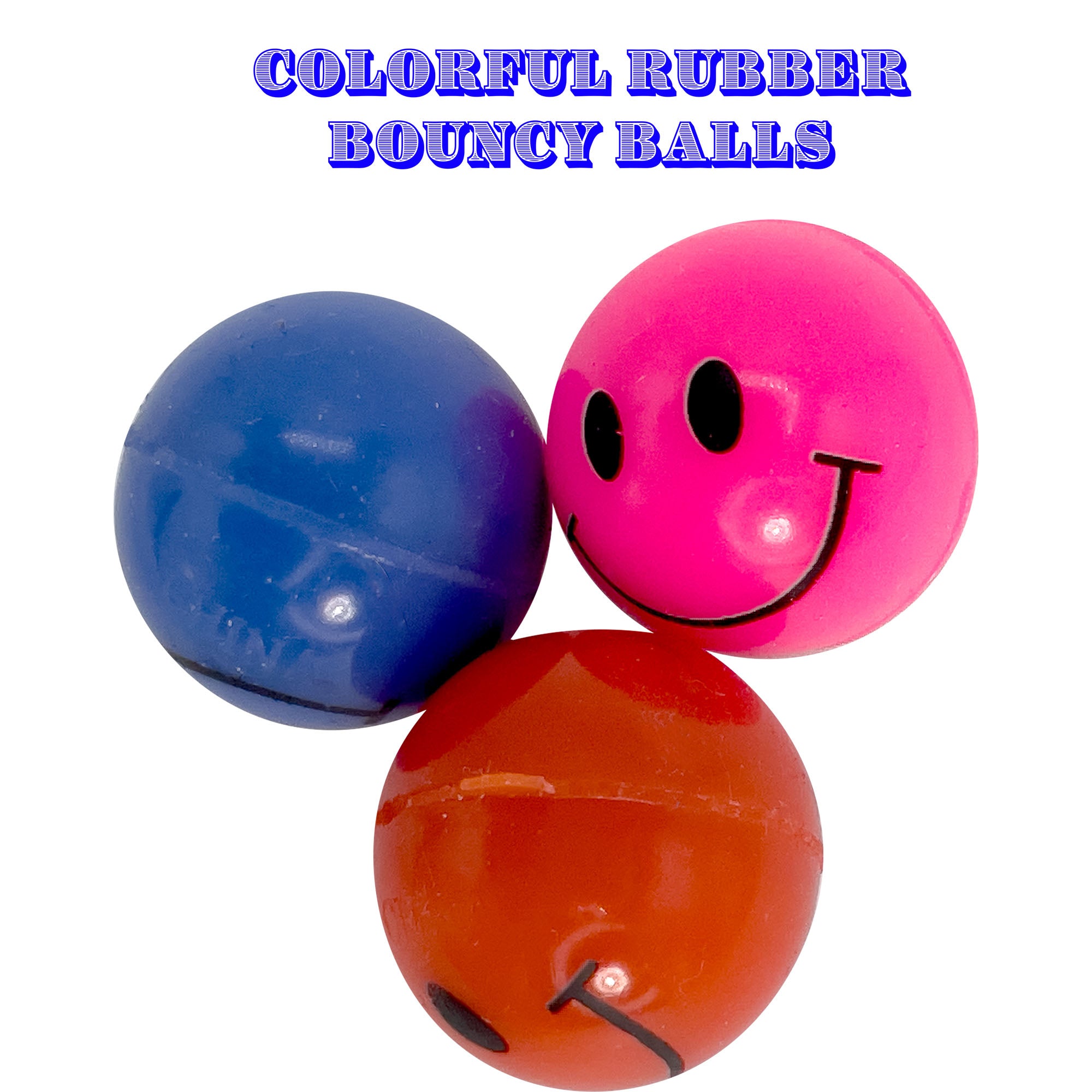 2174 Pk12 Smiley Rubber Bouncers