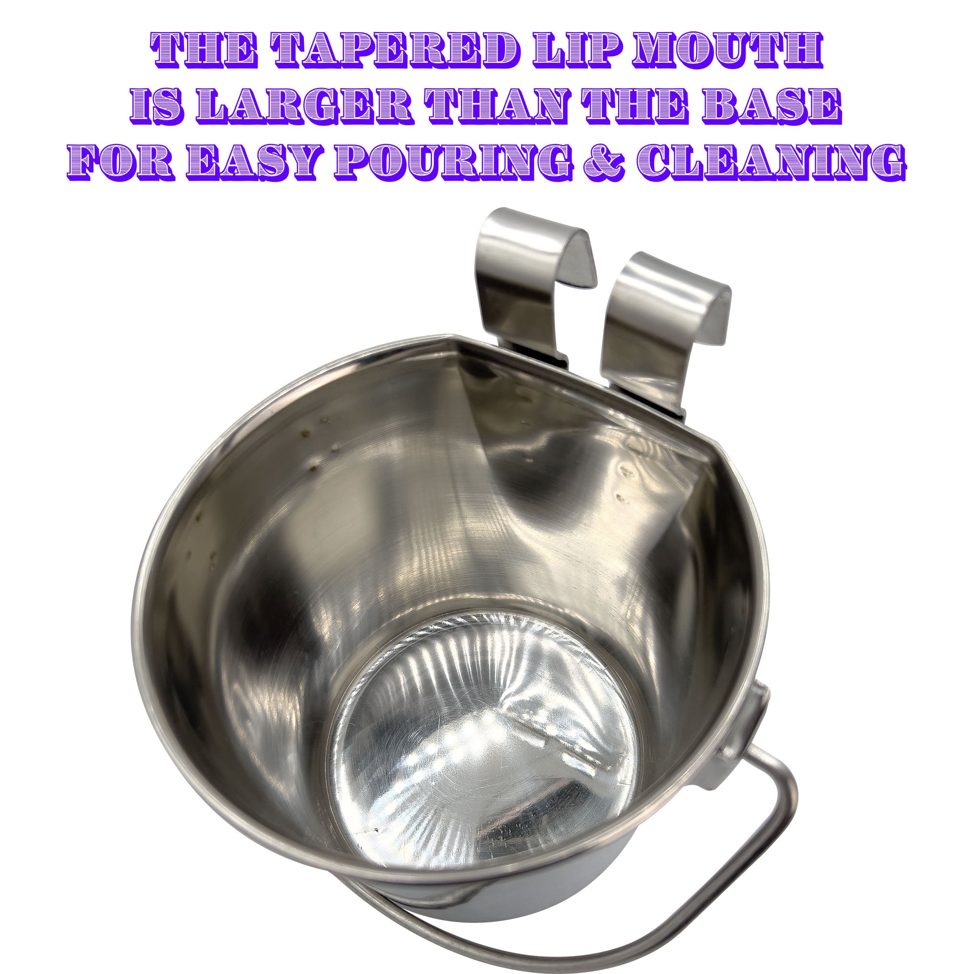 3201 1 Quart Stainless Steel Flat Hook Bird Bucket