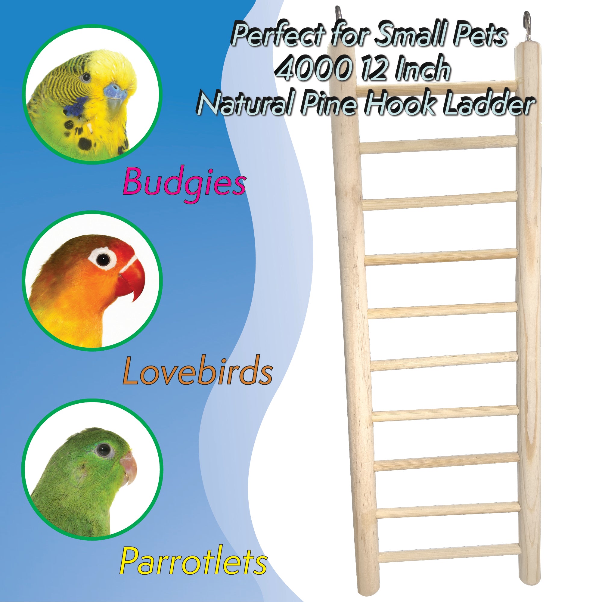 4000 12 Inch Natural Pine Hook Ladder