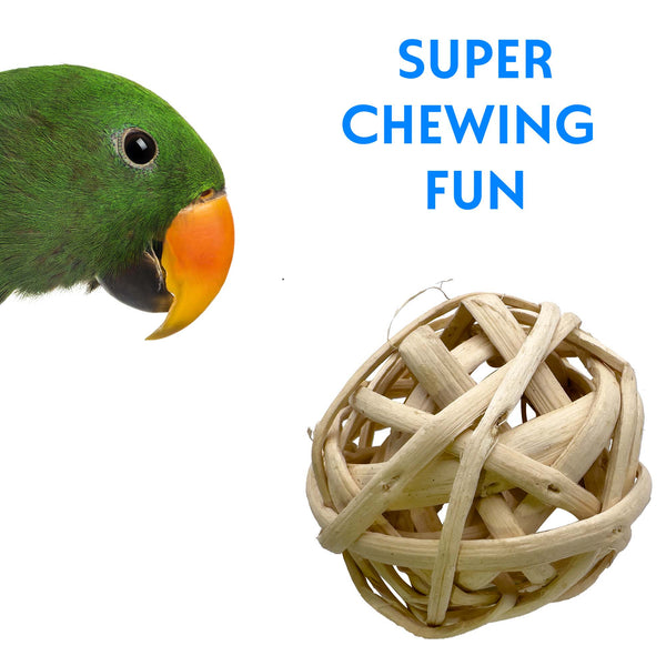 5002 PK3 PK6 PK12 Bolas masticables de bambú grandes naturales M&M Union Bird Toys