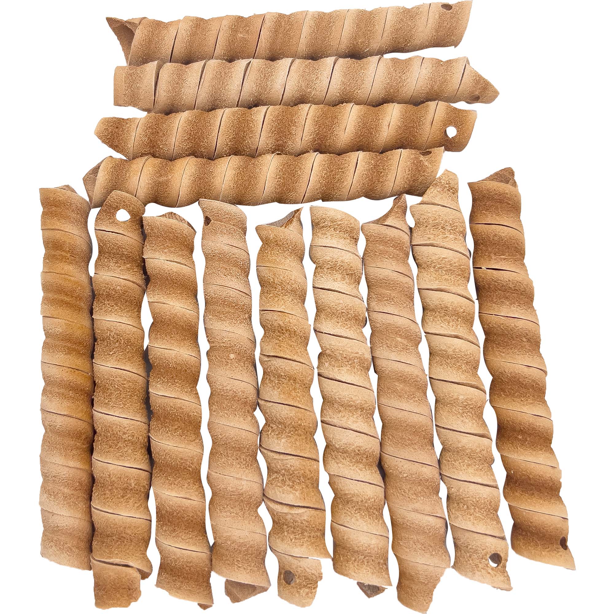 5020 Twisters de cuero natural Pk4 Pk8 PK12 M&M Bird Toys