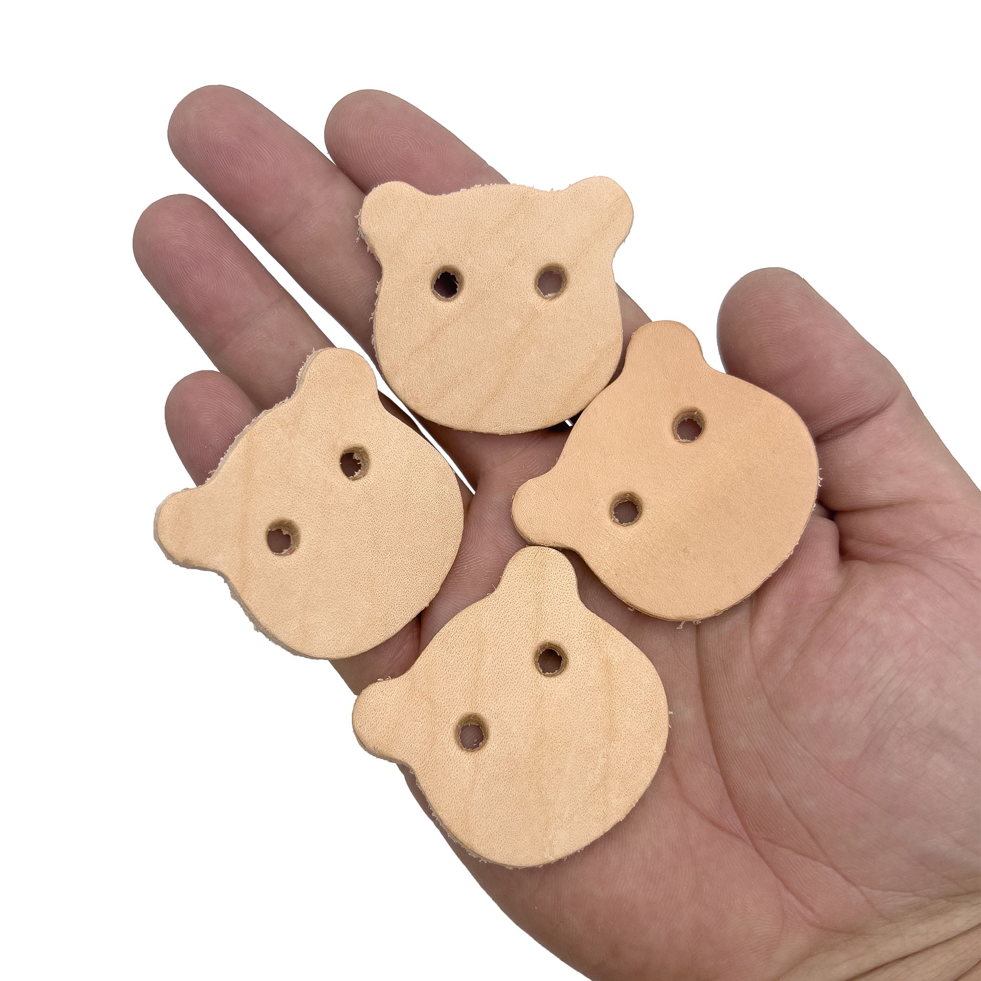 5028 Pk4 Leather Teddy Heads