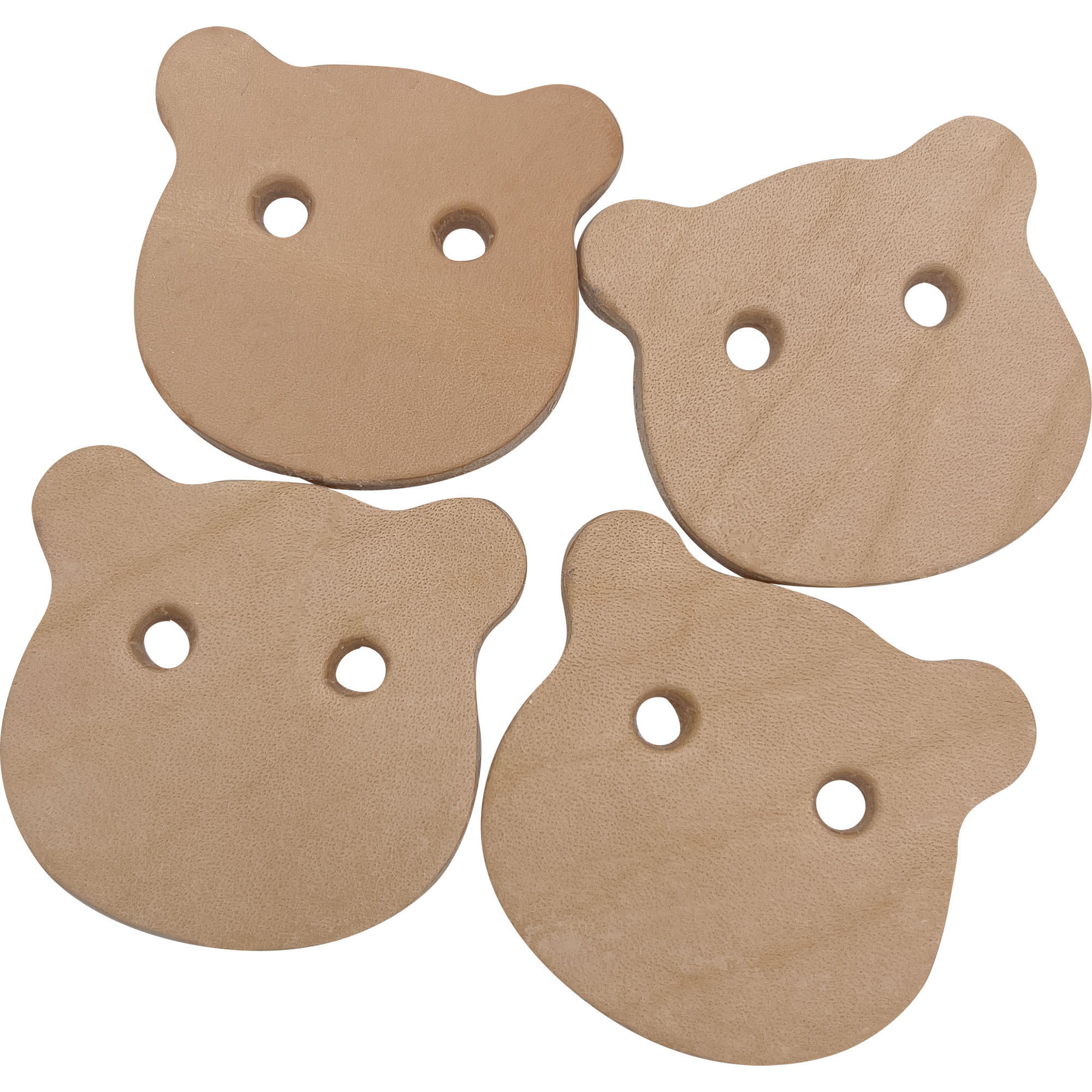 5028 Pk4 Leather Teddy Heads