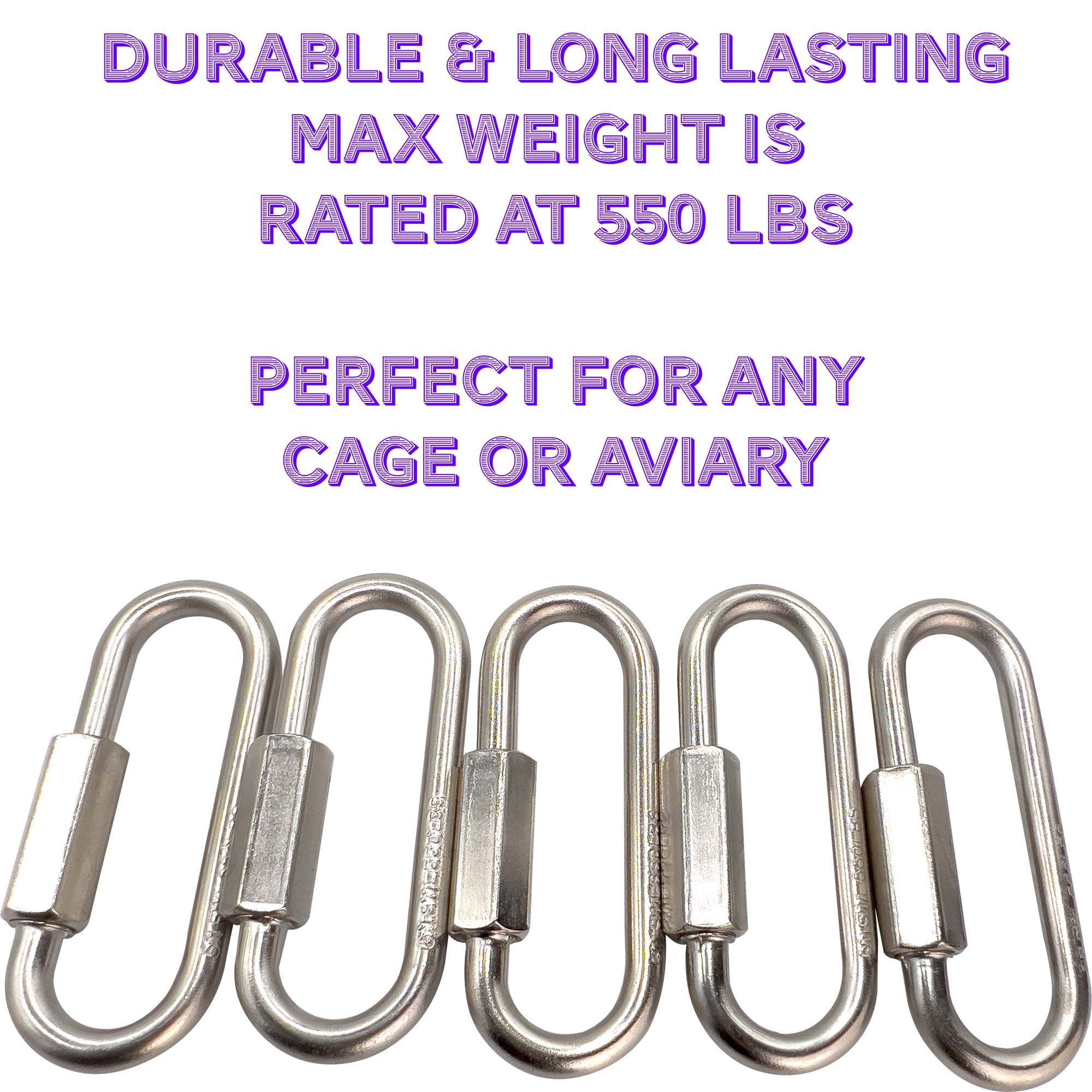 7007 Pk5 niquelado 2,5 pulgadas boca ancha juguete Quick Link M&M Union Bird Toys