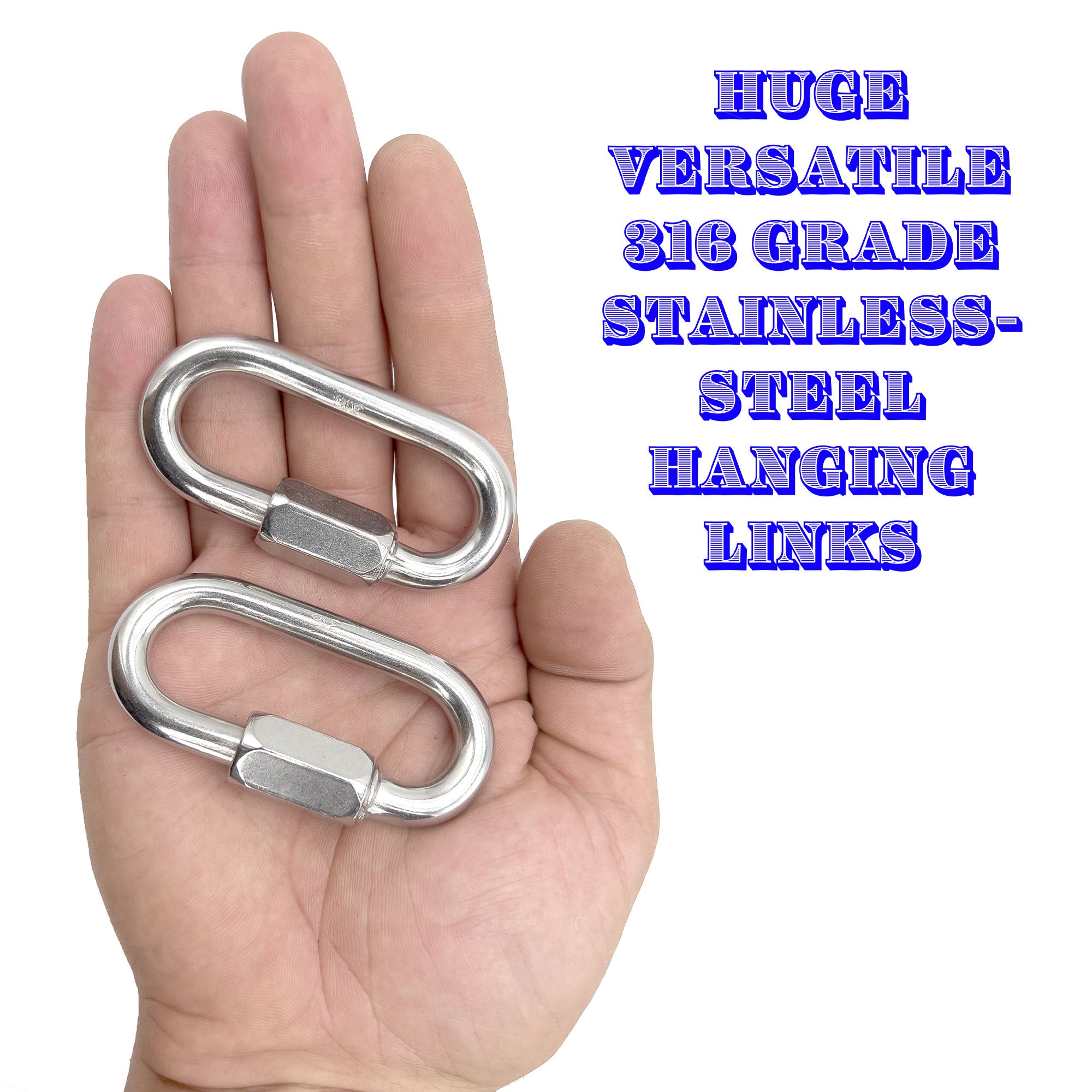 7019 2pk Huge Stainless Steel 2.9 Inch Hanging Link