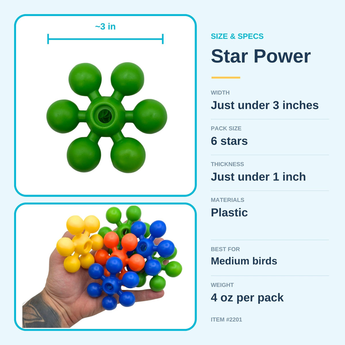 Pk6 Medium Bead Star #2201