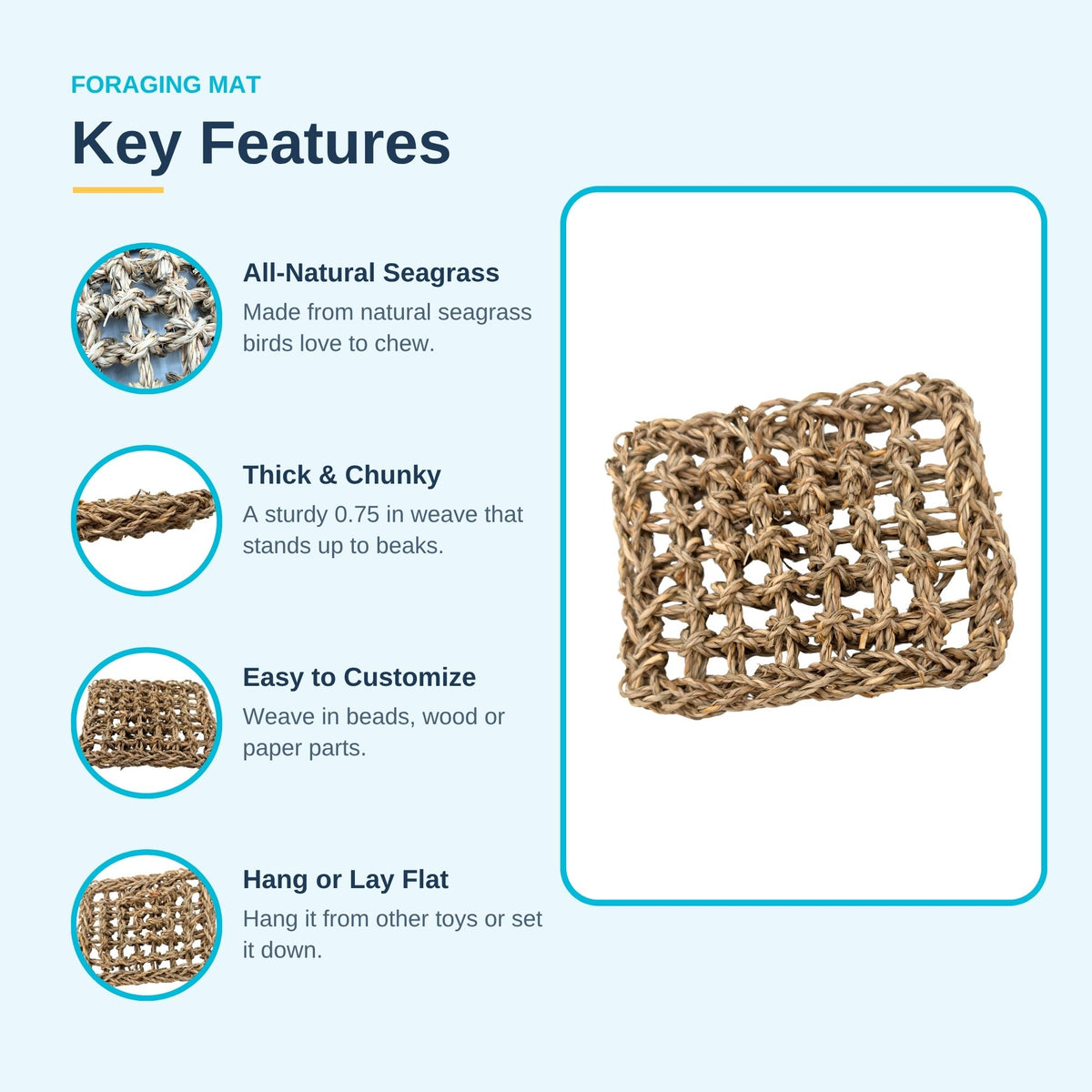 Chunky Seagrass Rectangle 8 Inch #5803