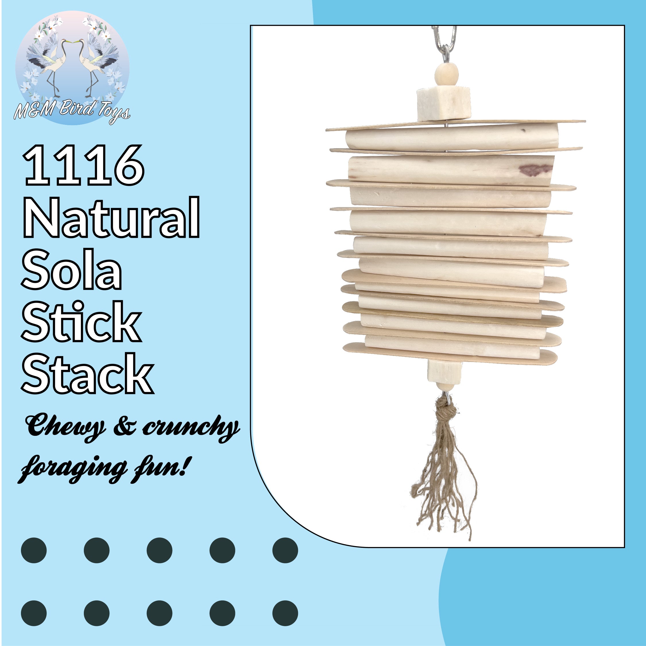 Stack System Stick 1116 Natural Sola Stick Stack Handmade Natural Chewing Foraging Cage