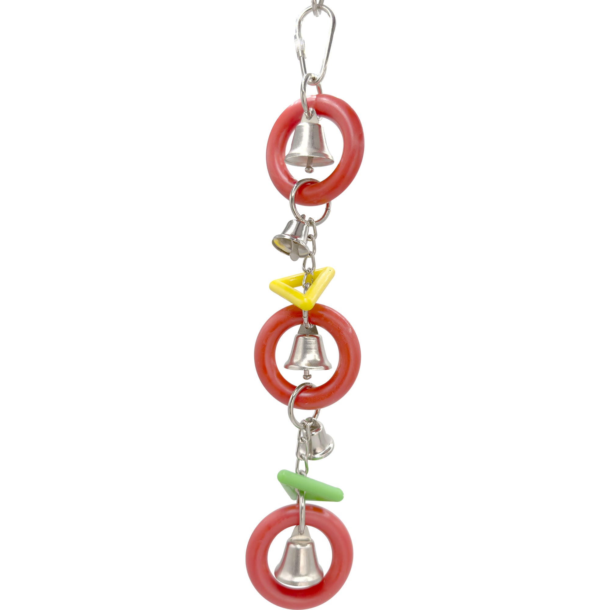 Mini Ringer Small 1127 Mini Triple Geo Ringer Handcrafted Colorful Jingling Wiggling Toy