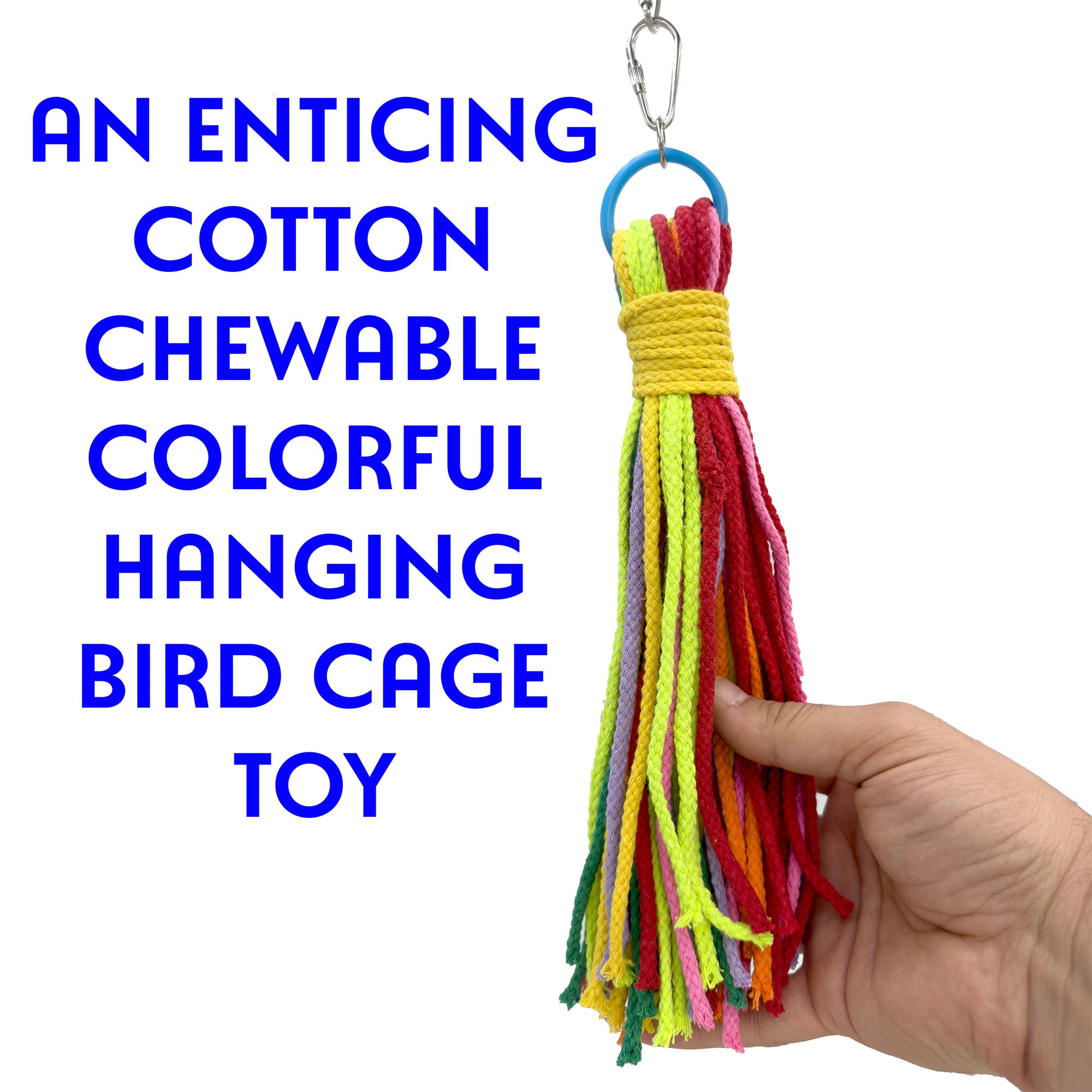 1411 Small Cotton Rope Boing - Bendable Climable Colorful Bird Cage Perch
