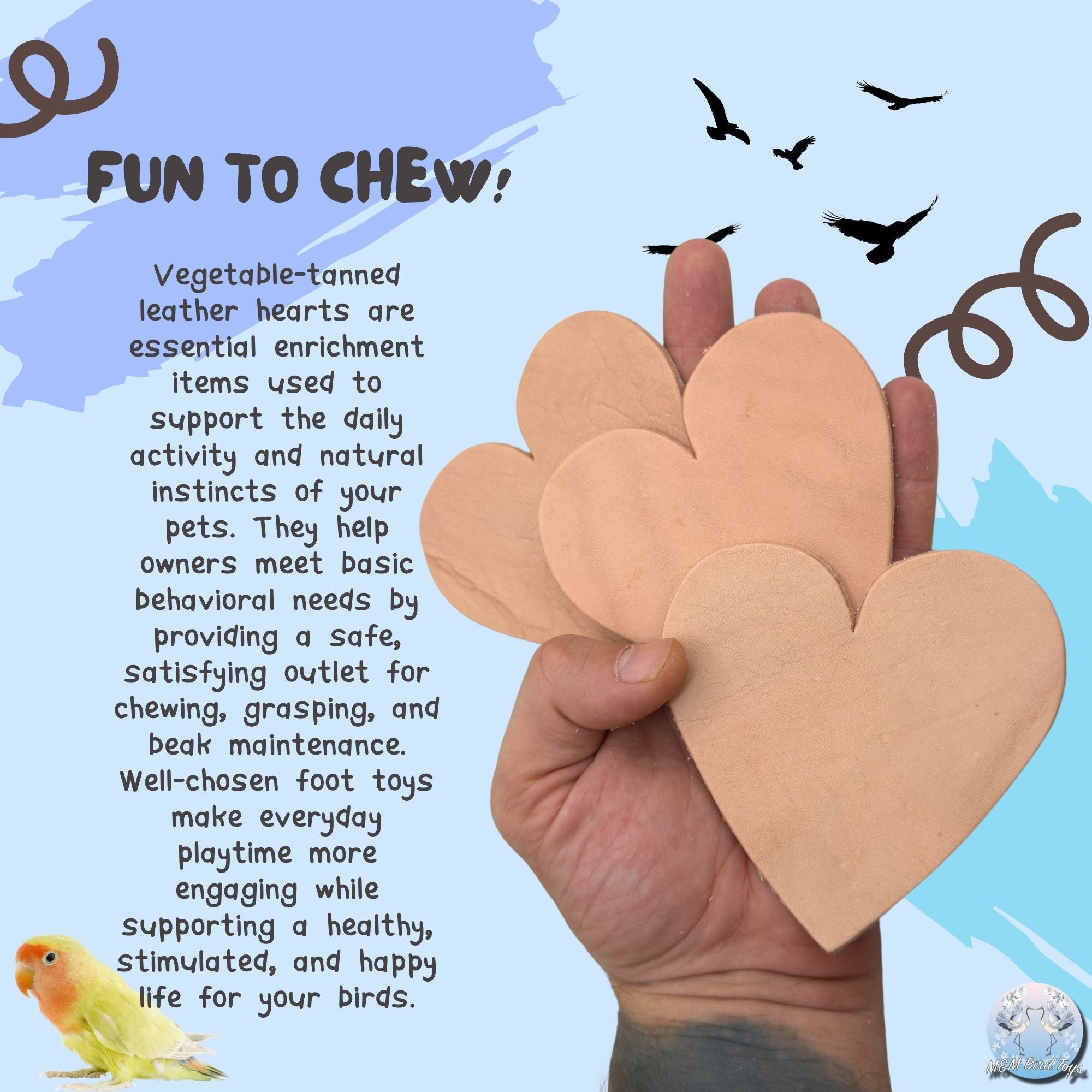5079 Pk3 Large Leather Hearts