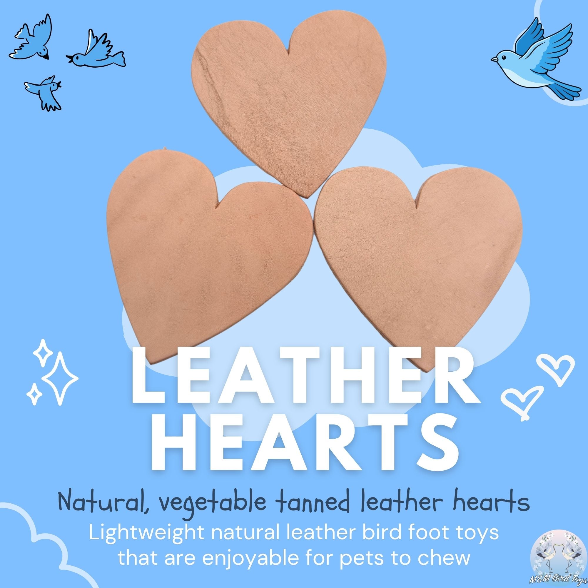5079 Pk3 Large Leather Hearts