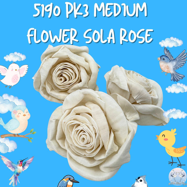 Pk3 Medium Flowery Sola Rose #5190