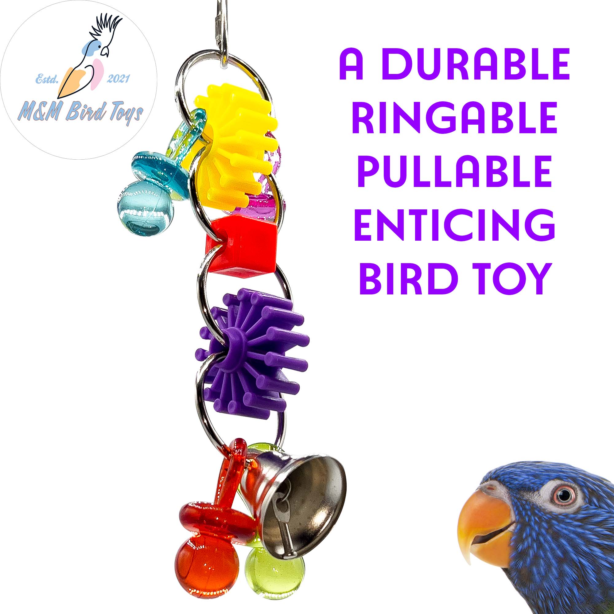1005 Foot Gear Ringer M&M Bird Toys