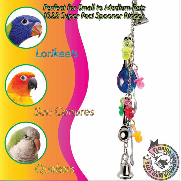 1022 Super Paci Spooner Ringer M&M Bird Toys