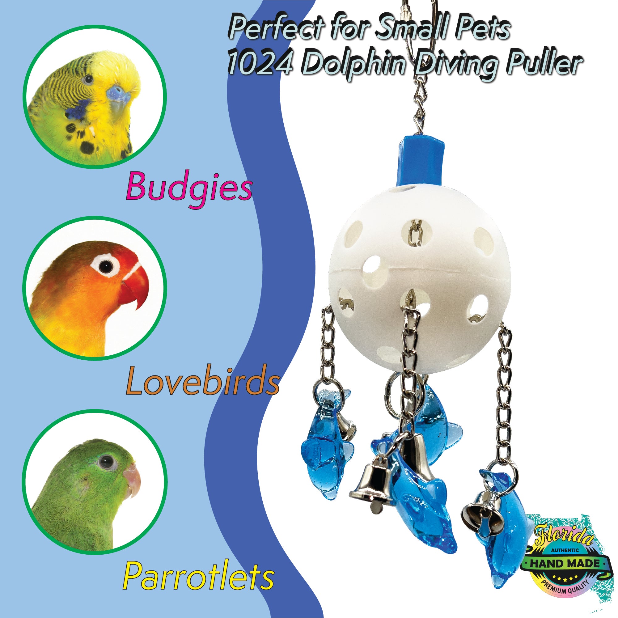 1024 Dolphin Diving Puller M&M Bird Toys