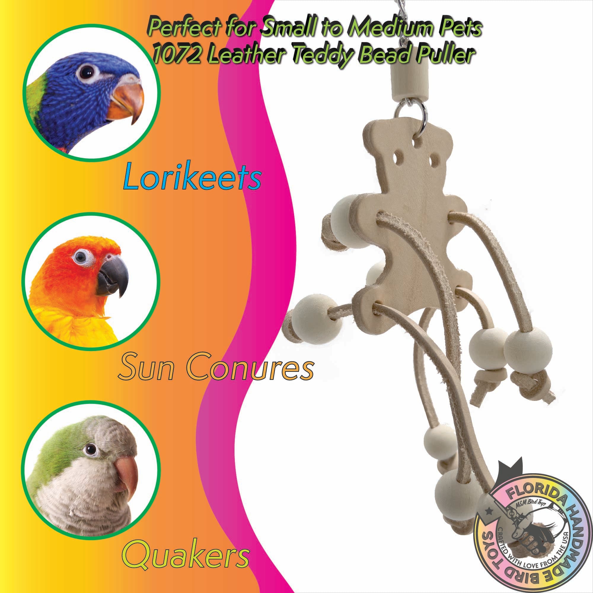 1072 Leather Teddy Bead Puller