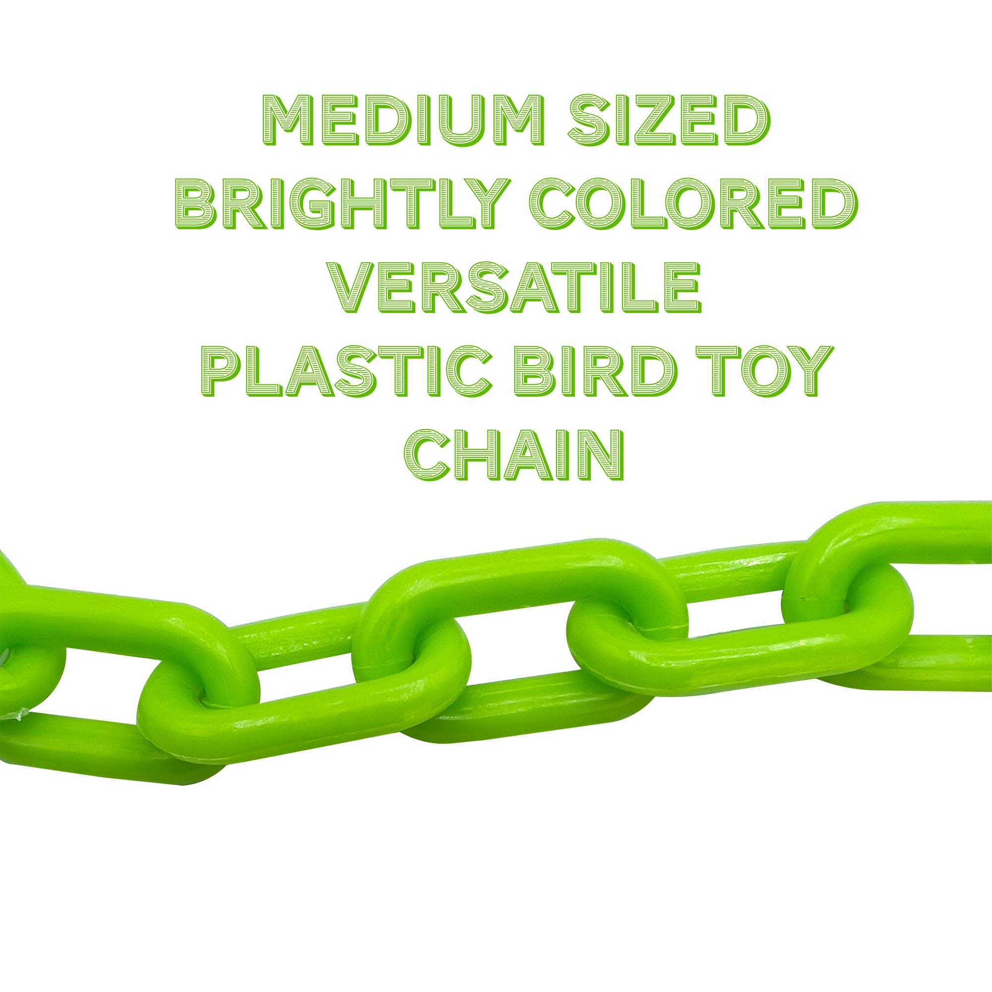 2001 Chuỗi đồ chơi chim bằng nhựa màu xanh lá cây trung bình 5ft - M&M Bird Toys