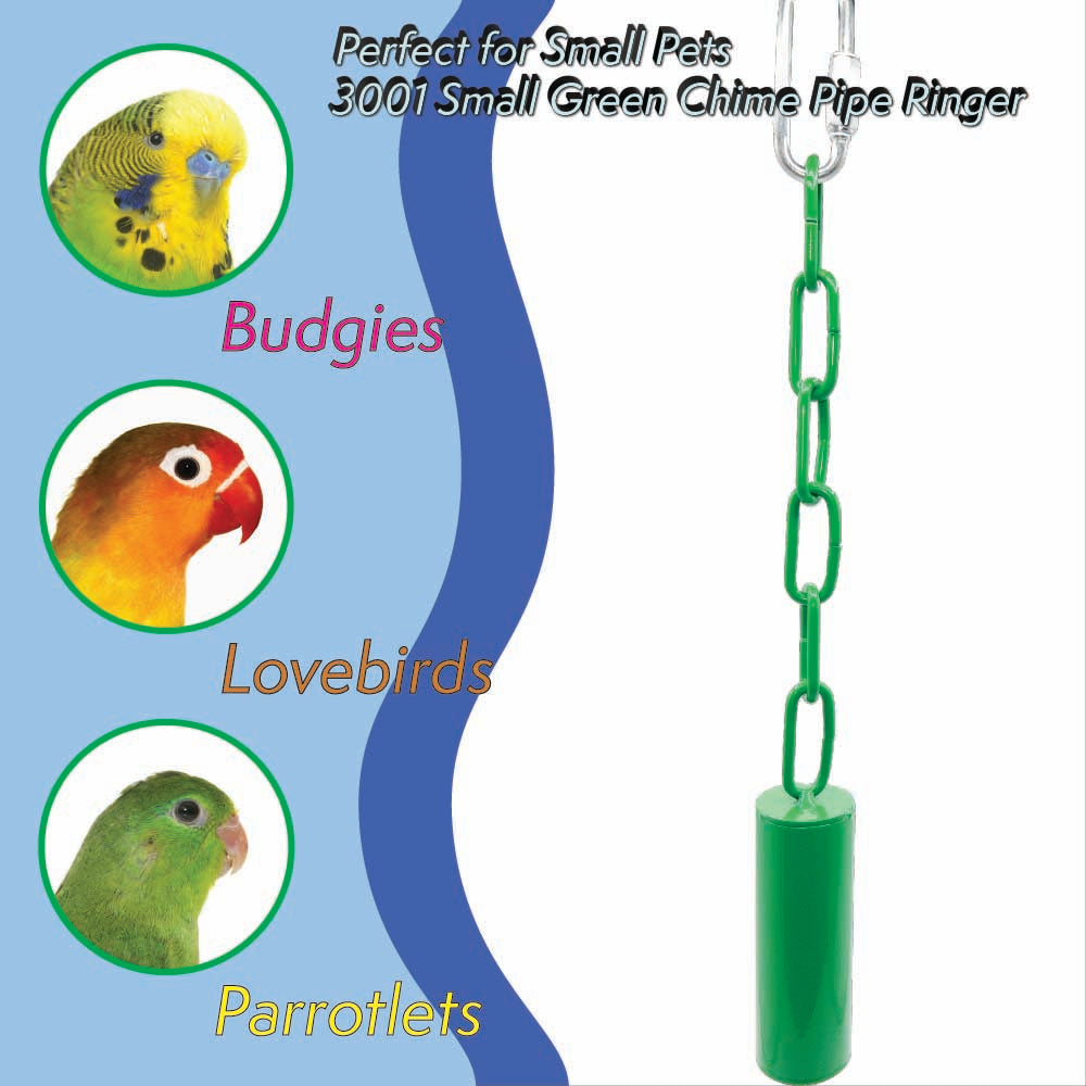 3001 Small Chime Pipe Ringer Bright Colors Durable Hanging Aviary Bell