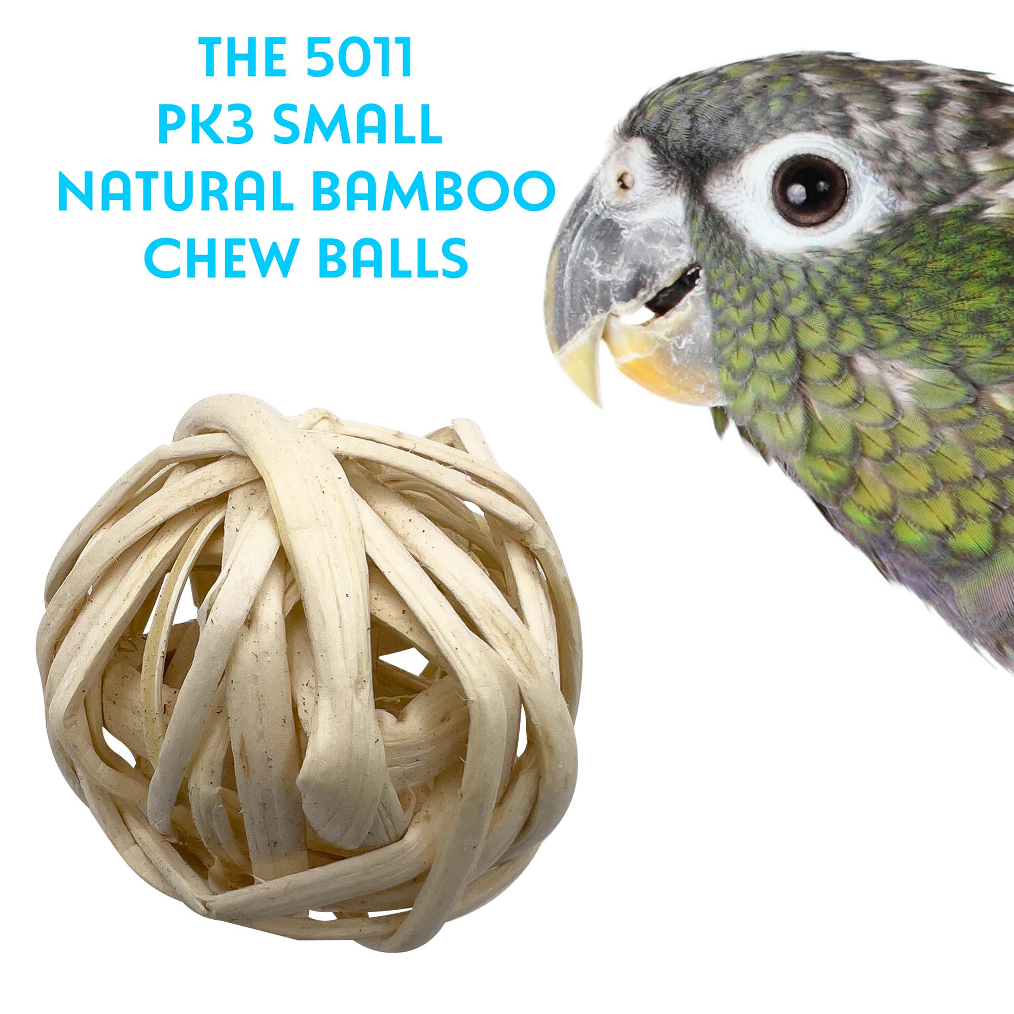 5011 pequeñas bolas masticables naturales Pk3 Pk6 Pk12 M&M Union Bird Toys