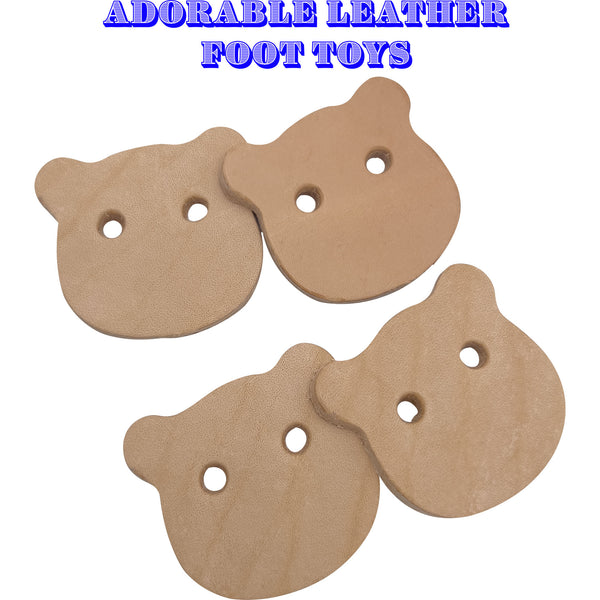 5028 Pk4 Leather Teddy Heads - Hover