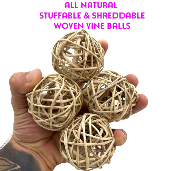 5054 Pk4 Bolas de vid naturales medianas M&M Union Bird Toys