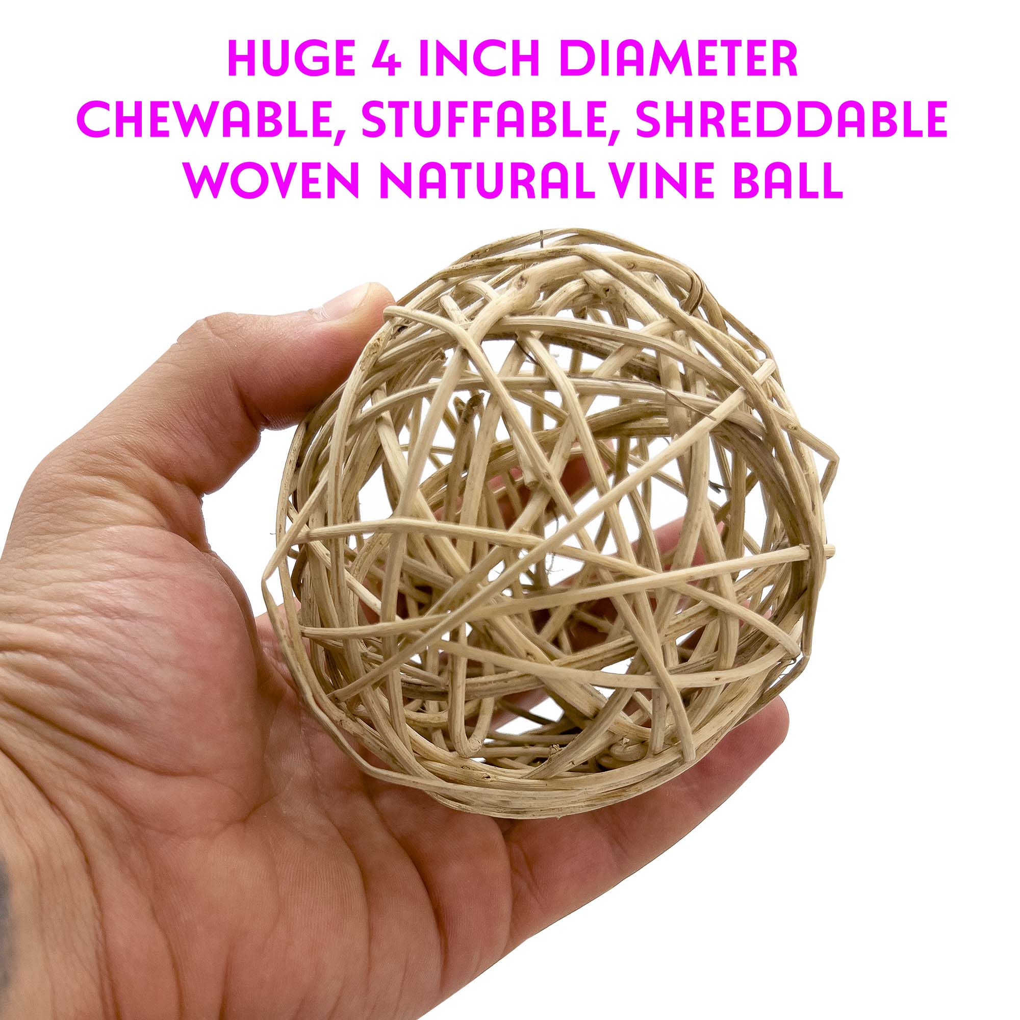 5070 Mega Bola de vid natural de 4 pulgadas M&M Union Bird Toys