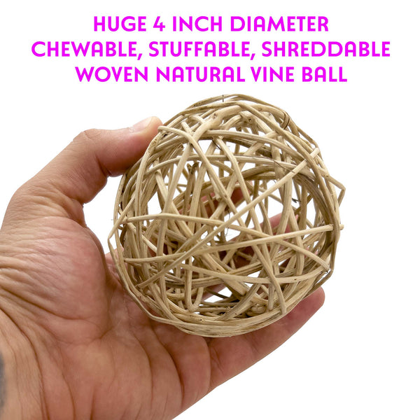 5070 Mega Bola de vid natural de 4 pulgadas M&M Union Bird Toys
