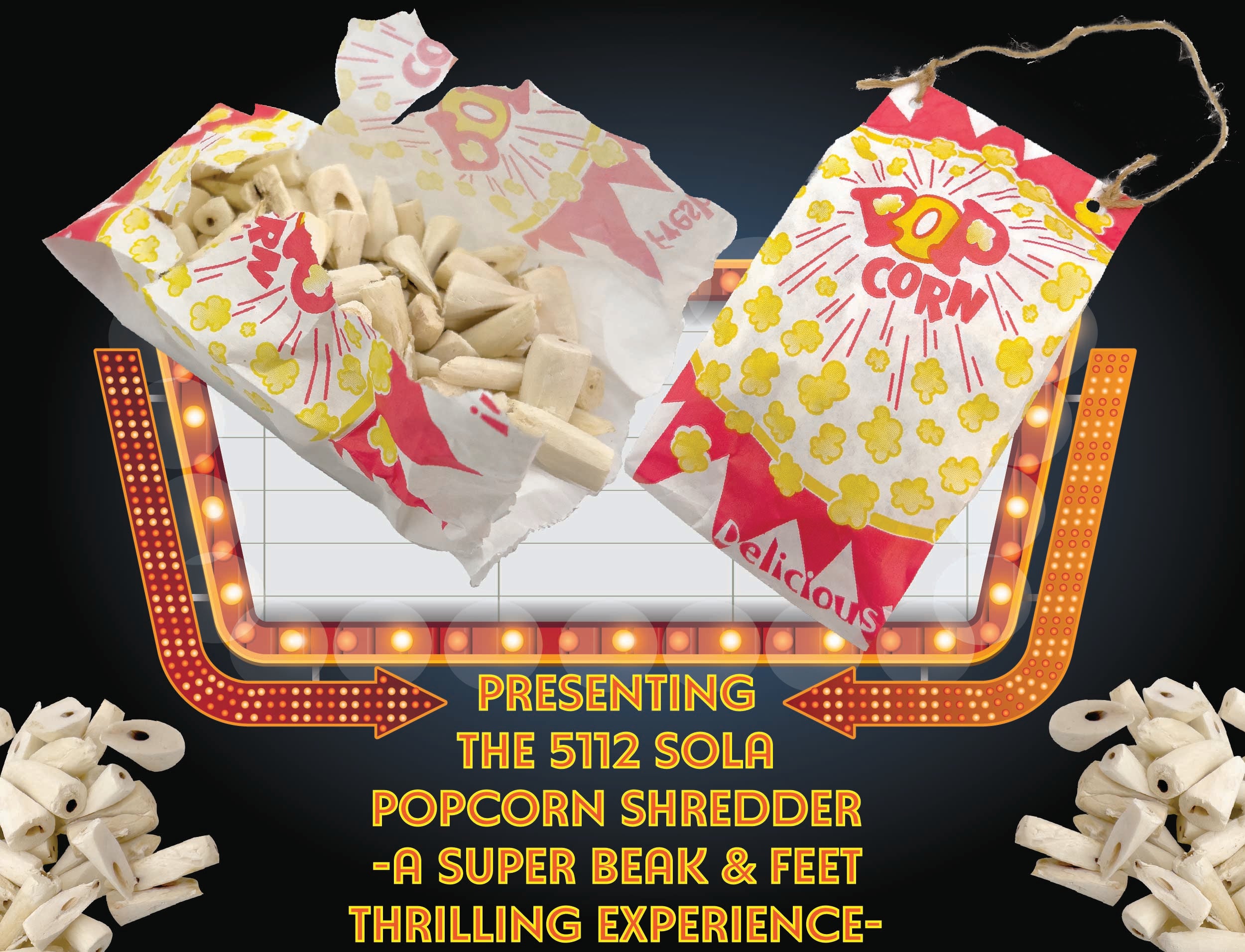 5112 Sola Popcorn Shredder M&M Bird Toys